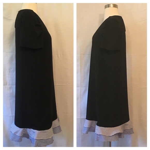 Zara Gingham Plaid Ruffle Drop Waist Dress Sz M - Picture 3 of 6